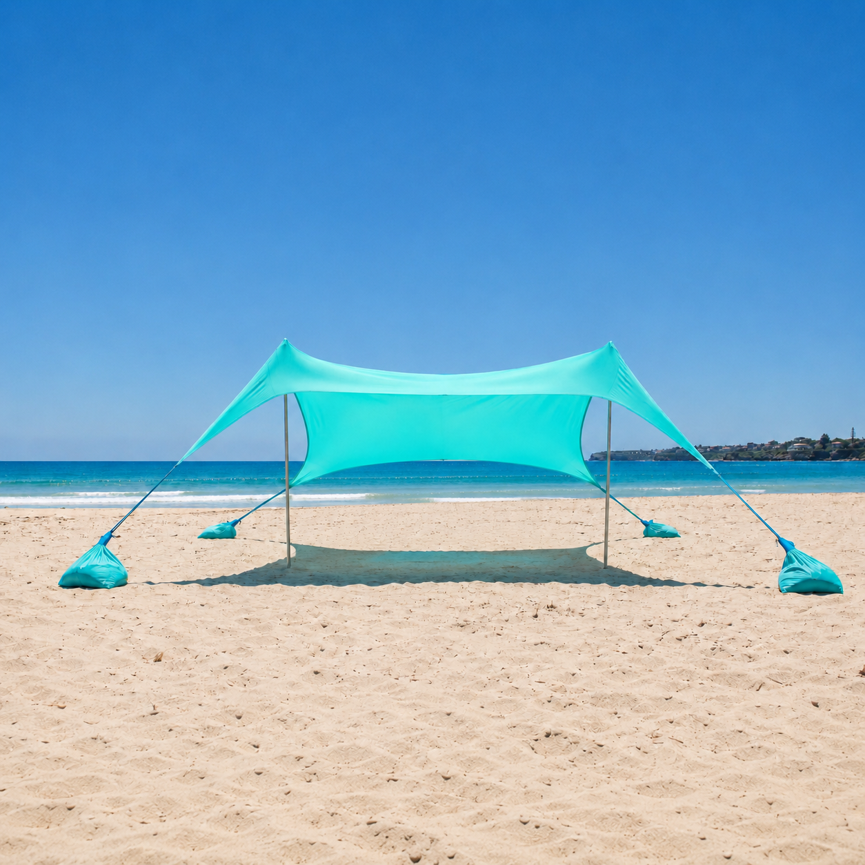 Turquoise CubeCool Beach Shade Canopy